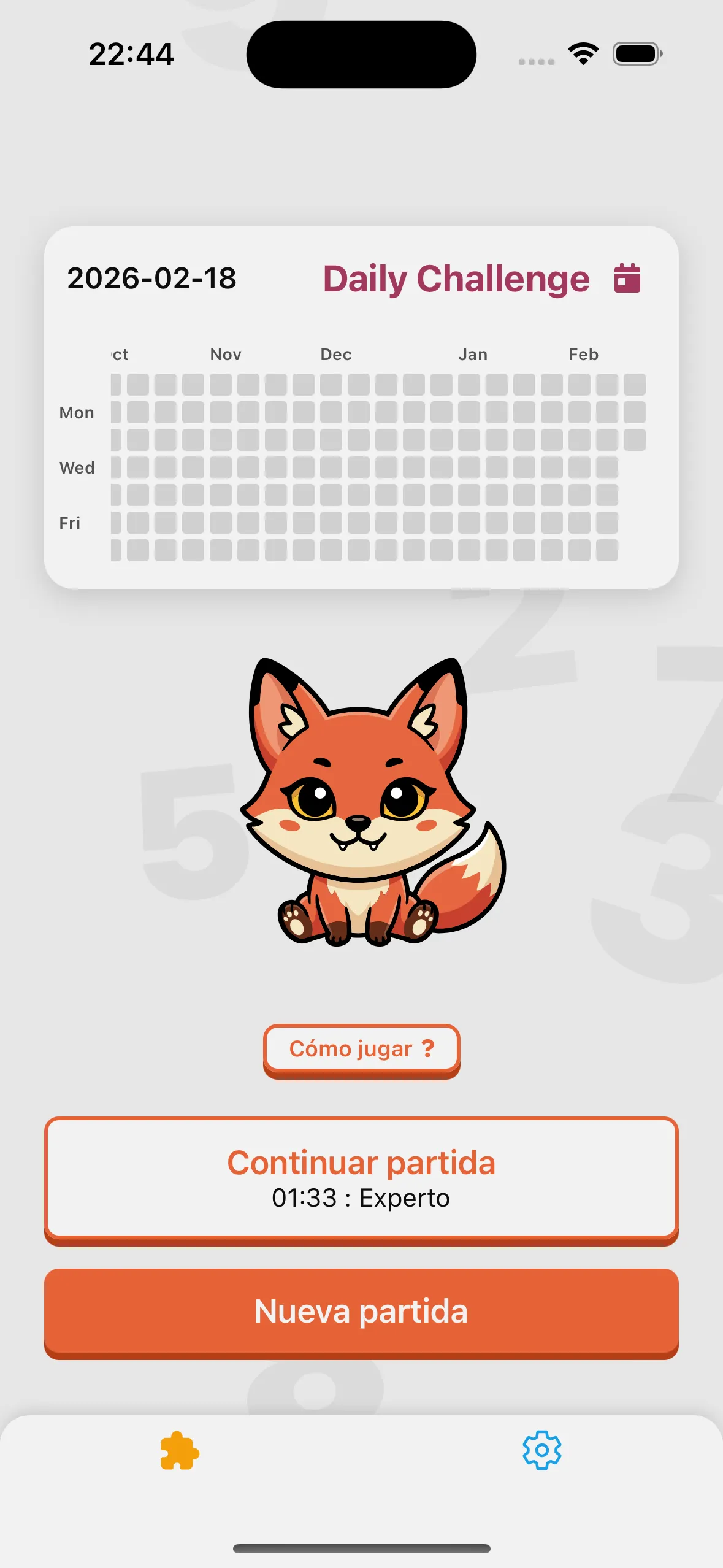 Nanpure new main menu screen